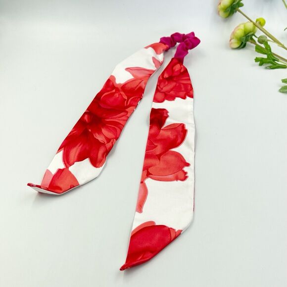 New Women Headband Hair Accessories knotted Red And White Floral - Picture 2 of 15